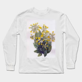 Cowslips watercolour painting Long Sleeve T-Shirt